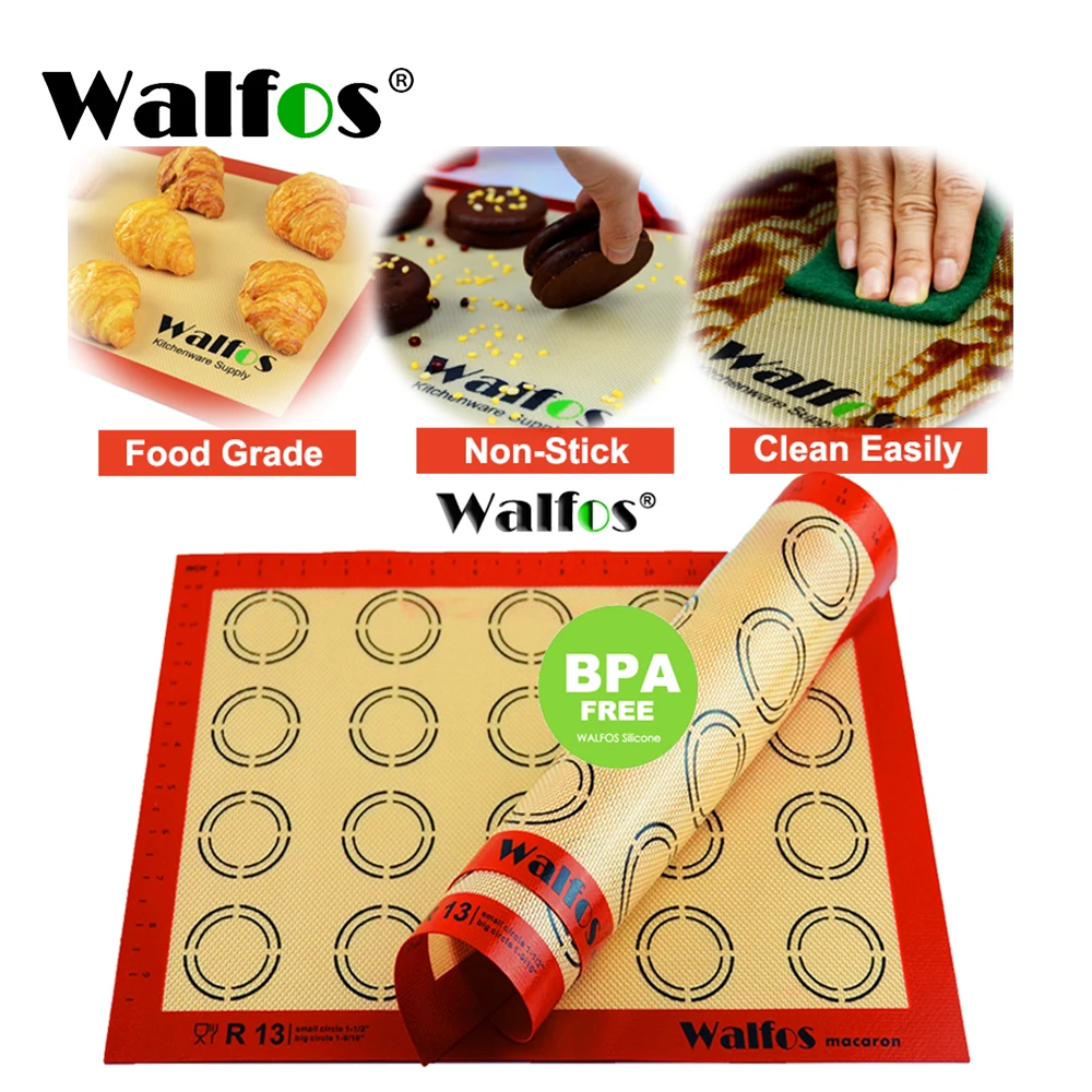 Walfos Tappetino Da Forno In Silicone Antiaderente Teglia Da Forno Strumenti Per Pasticceria Stuoia Per Pasta Di Rotolamento Di Grandi Dimensioni Per 