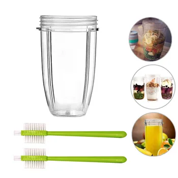 

Behogar 1PCS 32OZ Large Capacity Juice Cups 2PCS Cleaning Brushes Blender Replacement Parts Accessories for NUTRIBULLET 600/900W