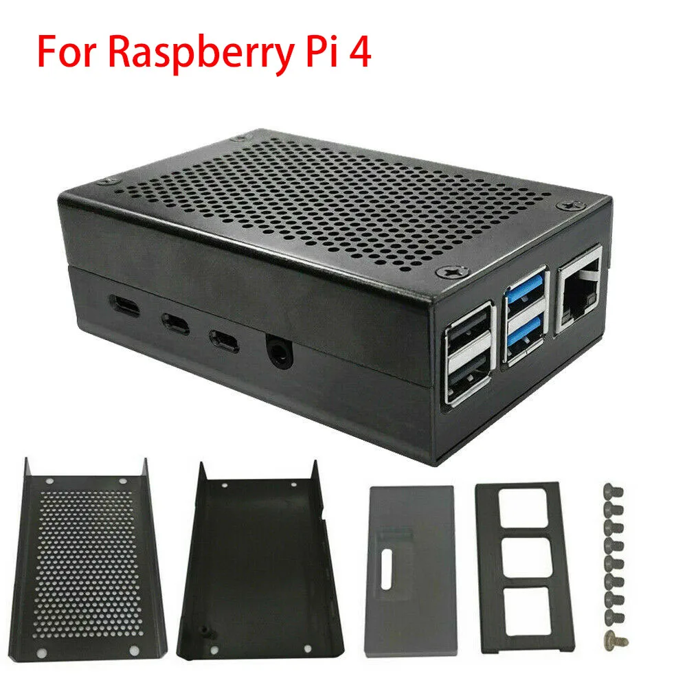 

For Raspberry Pi 4 Model B Metal Aluminum Alloy Case For Raspberry Pi 4B Enclosure Protective Box Shell Case