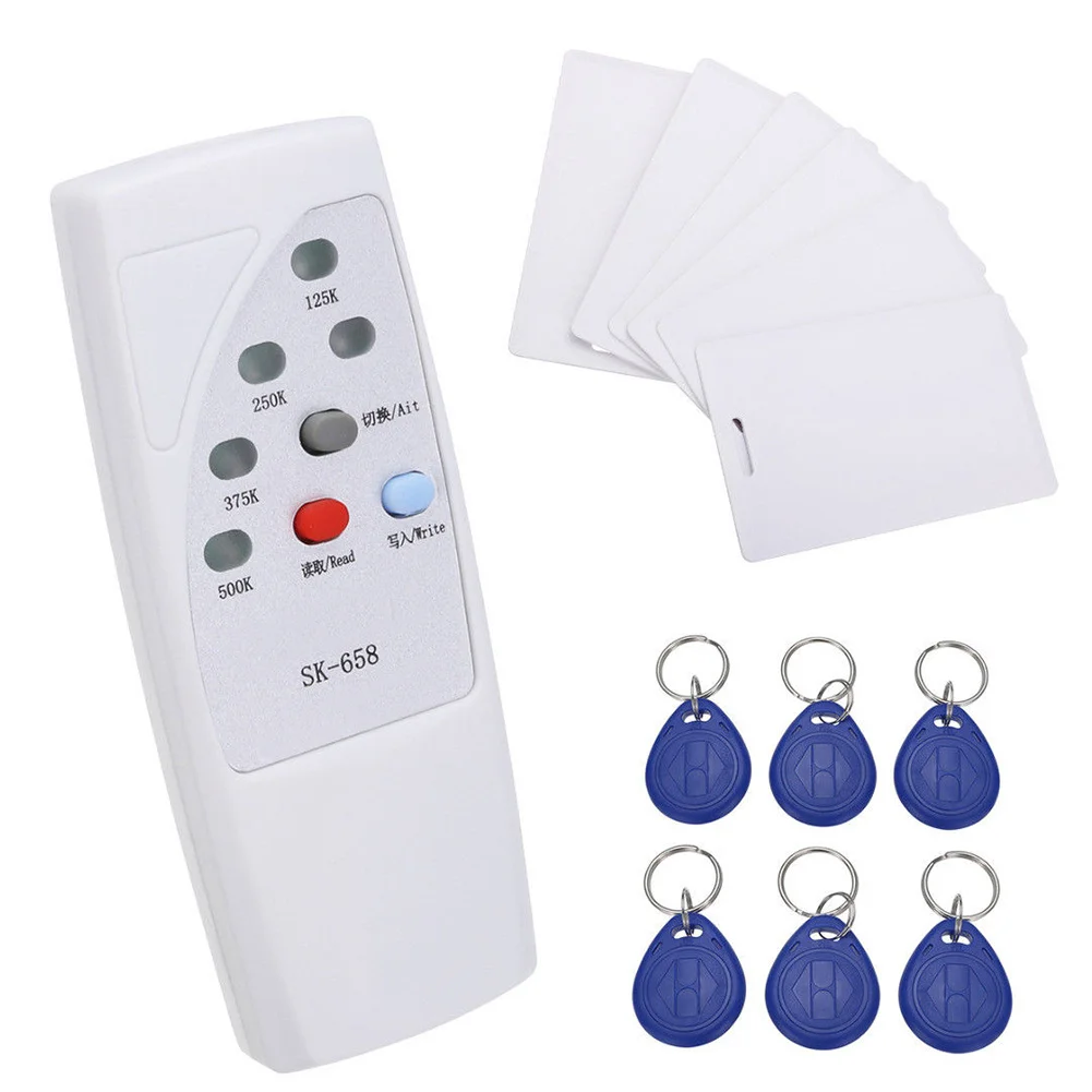 13Pcs Handheld RFID ID Card Copier Reader Writer 6 Writable Tags+6 Cards Set Kit OC-shipping - Цвет: Синий