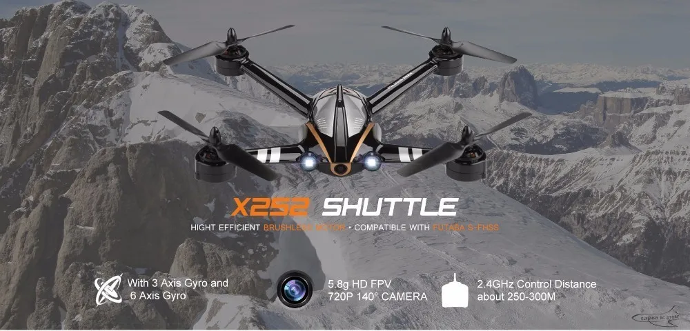 XK X252 5,8G передача от первого лица RC Квадрокоптер с широкоугольной HD камерой 720P и бесщеточным двигателем 3D 6G режим RTF