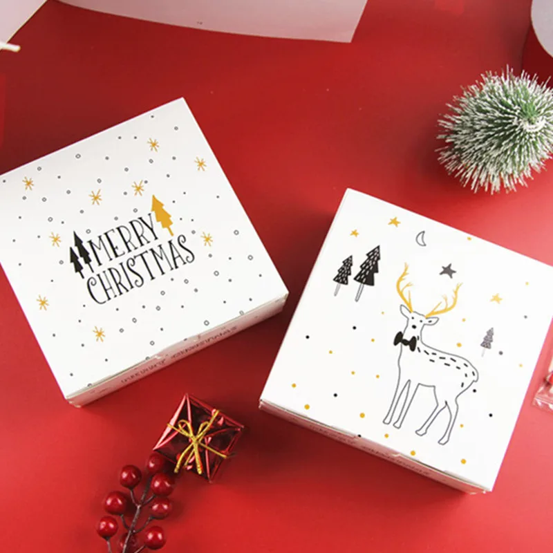 2 шт Рождественская упаковка конфеты драги подарочные коробки олень и Рождественская елка гостей упаковочные подарочные коробки мешок Noel год детская вечеринка