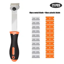  Double-Sided Scraper With Plastic Handle Blade Combination Portable And Replaceable Multifunctional Double-Sided Scraper 