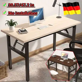 

120cm/100cm Computer Laptop Desk Modern Style Computer Table with Bookshelf Wooden Standing Desks for Home Office Living Room