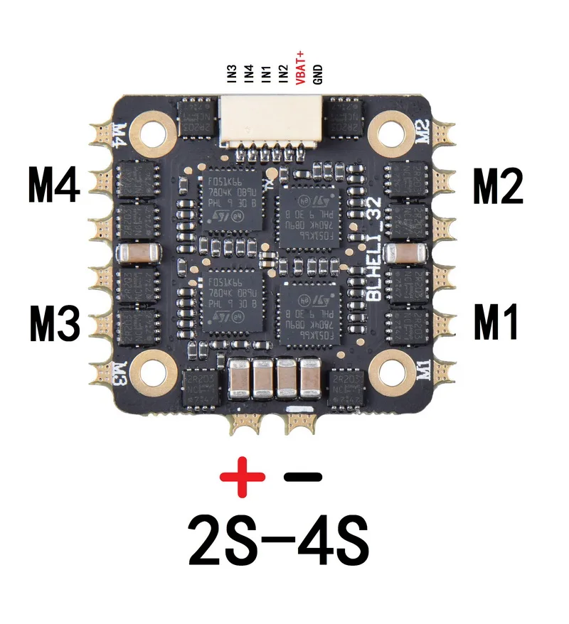 JHEMCU BL32-25A BLHELI32 25A 2-4S 4 в 1 Dshot1200 бесщеточный ESC 20x20 мм для контроллера полета Stack FPV Racing