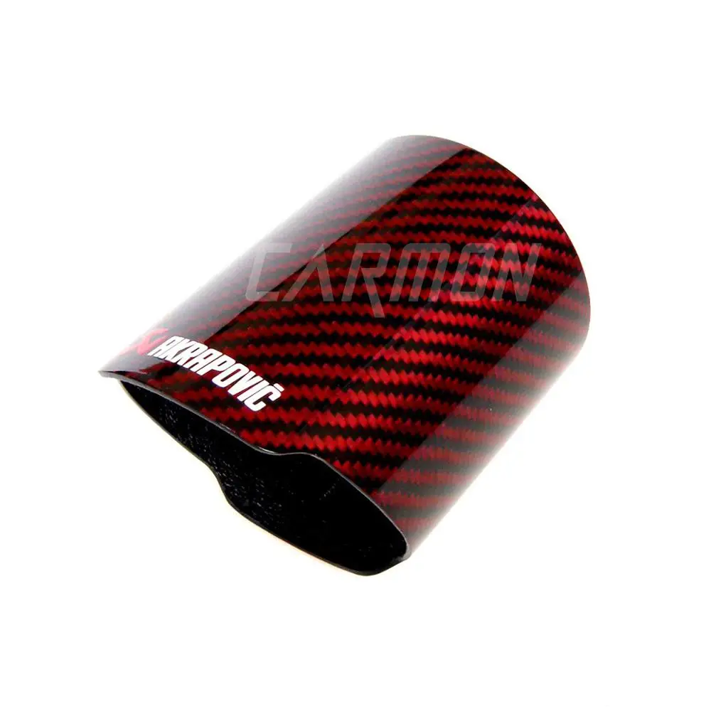 Akrapovic логотип автомобиля Универсальная выхлопная труба красный и саржевое волокно крышка Глушитель Трубы наконечник корпуса выхлопного наконечника
