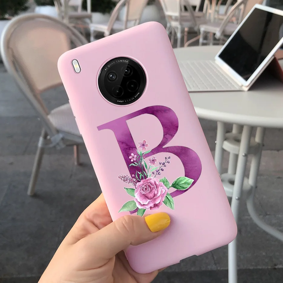 Cute Soft TPU Shockproof Phone Bumper Case with 26 Letters Design