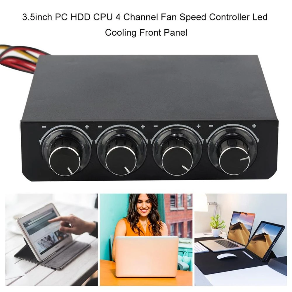 35inch Pc Case Pc Hdd Cpu 4 Channel Fan Speed Controller With Blue Led Speed Fan Control Cooling Front Panel Fans Cooling Aliexpress