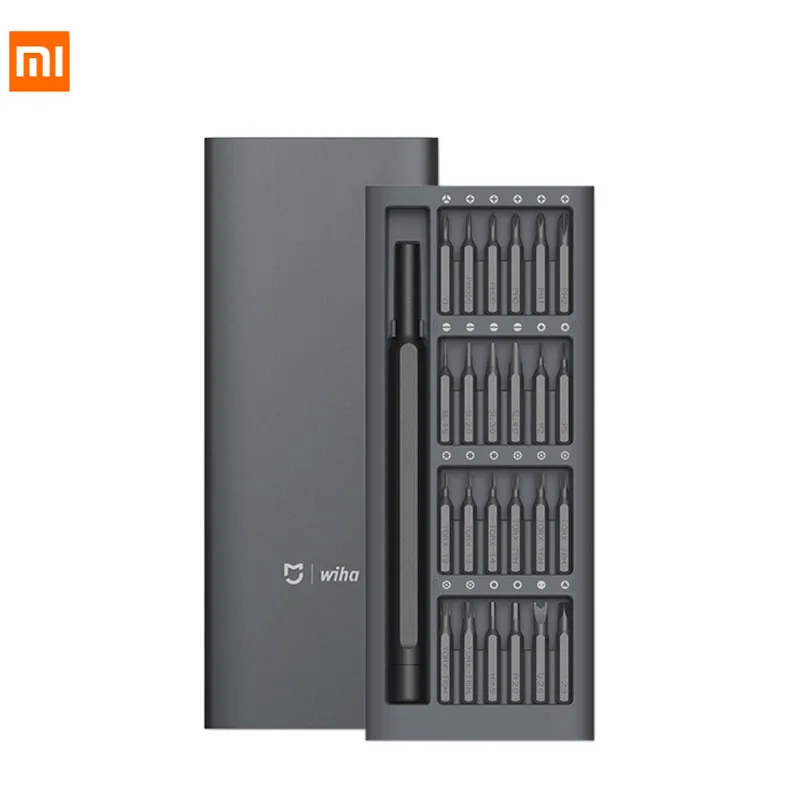 100% Xiaomi Mijia Wiha ежедневно используйте винт Интеллектуальный привод Комплект 24 прецизионных магнитных бит Alluminum коробка винт DIY драйвер умный