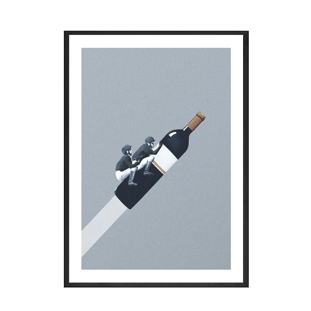 Creative-Wine-Bottle-Racket-Wall-Ar-Abstract-Posters-and-Prints-Surreal-Style-Print-Pictures-Bedroom-Decoration (7)