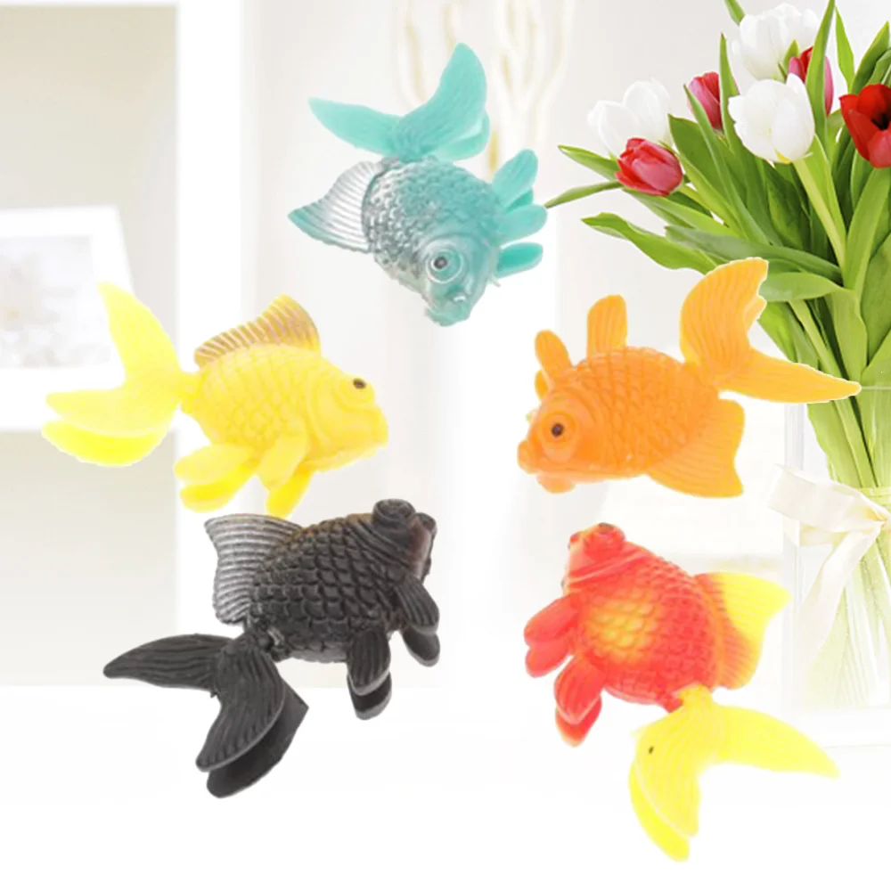 

10pcs Fake Fish Lifelike Artificial Floating Fishes Ornament Decorations for Aquarium Fish Tank Random Color