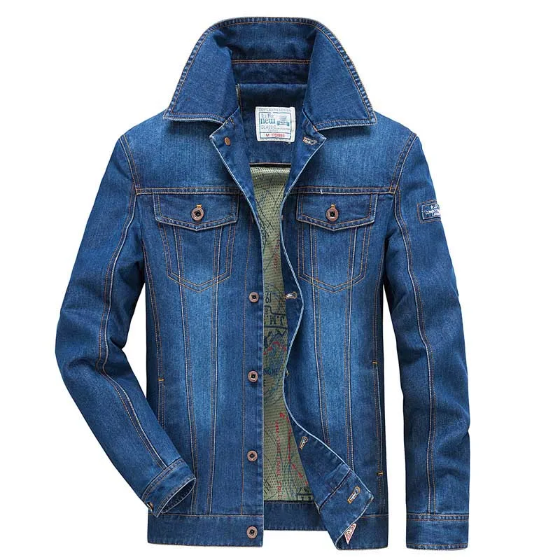 Light Blue Мужская одежда, осень-зима, джинсы, повседневная мужская верхняя одежда, пальто, ковбойская джинсовая куртка с несколькими карманами, мужская одежда с отложным воротником - Цвет: Light Blue