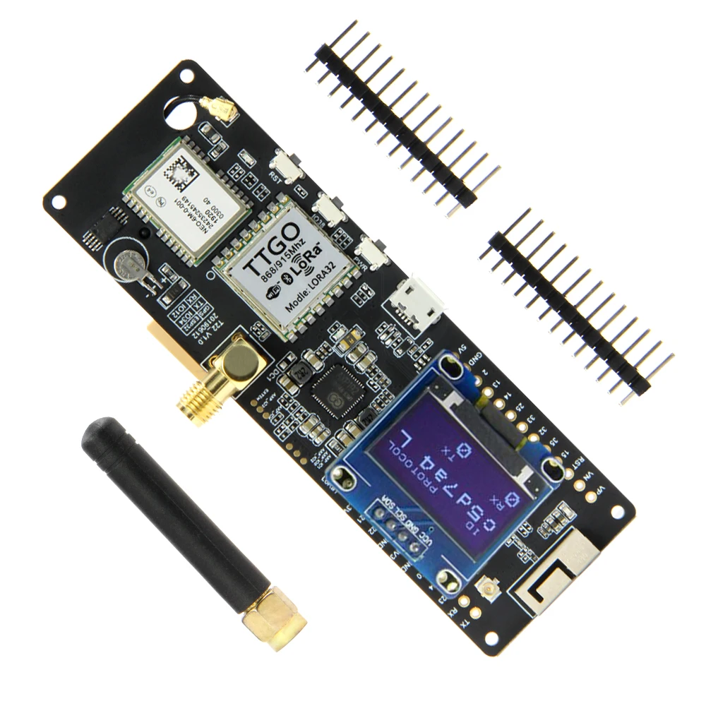 LILYGO®TTGO Т-образной балки V1.0 ESP32 433/868/915/923 МГц Bluetooth модуль беспроводного доступа Wi-Fi, ESP32 gps NEO-6M SMA 18650 Батарея держатель с органическим светодиодом