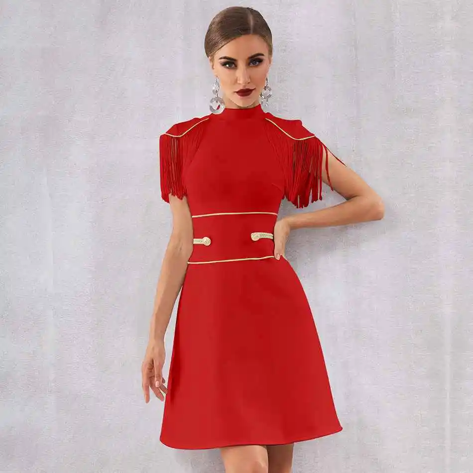 Seamyla, модные женские бандажные платья, Vestidos, новинка, с кисточками, для знаменитостей, вечернее платье, белое, красное, черное, Клубное, летнее платье