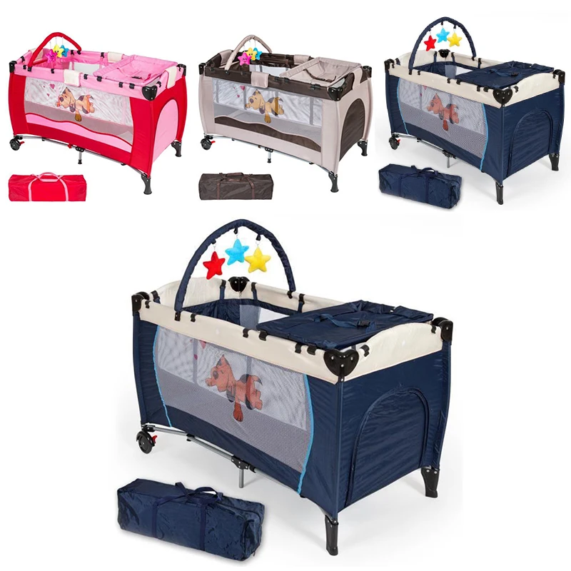 Новая детская кровать с Смена подгузников, стол для путешествий, детская кровать для игр, портативная кроватка, многофункциональная Складная Колыбель для младенцев HWC