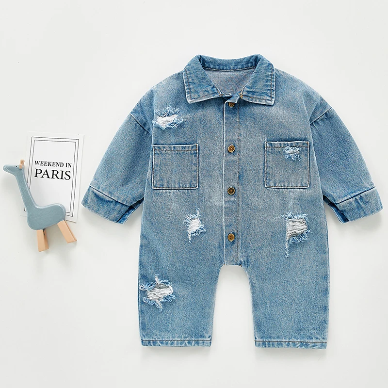 Newborn Baby Clothes Baby Girl Clothes Outfits Boys Rompers Kid Cotton Flexible Hole Denim Costume Girls Infant Jumpsuit