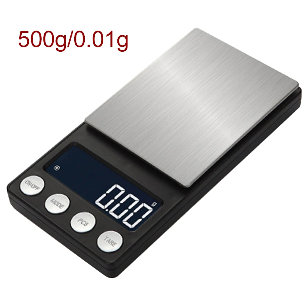 500g 0.01g Серебряный карманный лекарственный применение мини портативный Gram лаборатория Вес Кухонные ювелирные весы электронные весы цифровой емкости ЖК - Цвет: 500g 0.01g