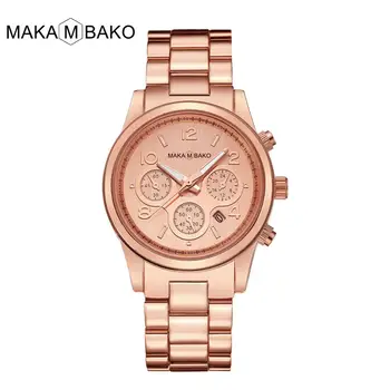 

2020 Classic Women Top Brand Luxury Laides Dress Business Fashion Casual Waterproof Rose Gold Watches Quartz Calendar Wristwatch