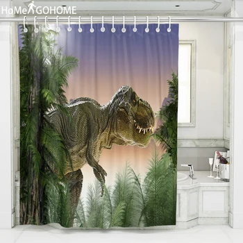 

Natural Forest Dinosaur Shower Curtain 3D Waterproof Fabric Bathroom Curtains Modern Home Decor Bath Curtain cortina de ducha