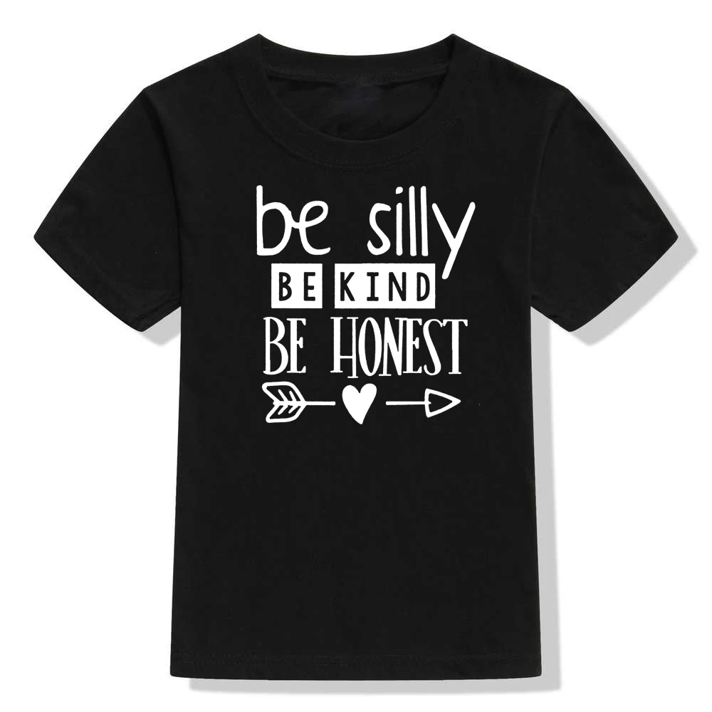 Be kind/футболка для детей; модная футболка с короткими рукавами для маленьких мальчиков и девочек; детская повседневная футболка с буквенным принтом; верхняя одежда