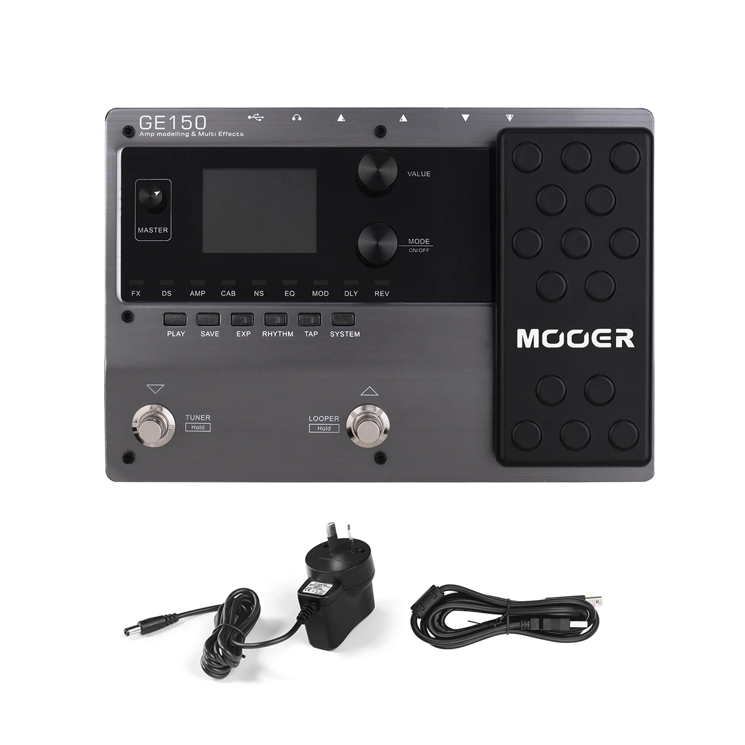 MOOER GE150 Amp моделирование и Мульти педаль эффектов 55 моделей усилителей OTG функция аксессуары для гитары