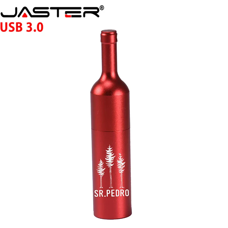 JASTER креативный металлический USB 3 0 Флешка винная бутылка флеш накопитель 128 Гб 64
