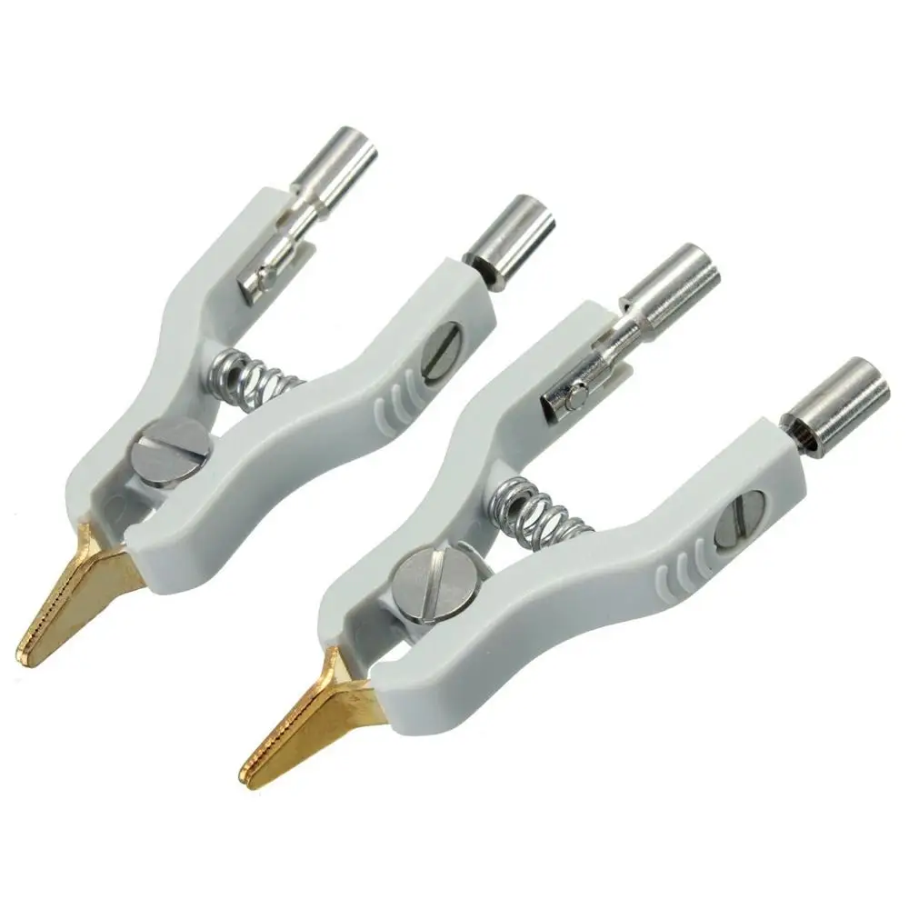 Pince De Test Crocodile Kelvin - Cuivre Plaqué Or - 1 Pièce - Pour Mesures électriques De Précision