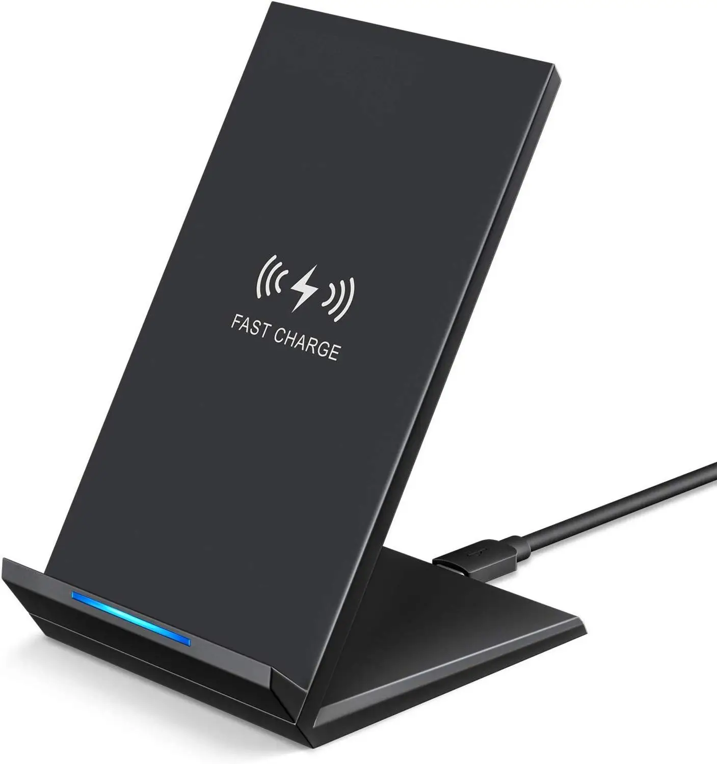 FDGAO Qi Беспроводное зарядное устройство 15 Вт USB C Быстрая зарядка подставка для iPhone 11 Pro XS XR X 8 samsung S10 S9 S8 Xiaomi Mi 9 huawei P30 Pro - Цвет: Черный