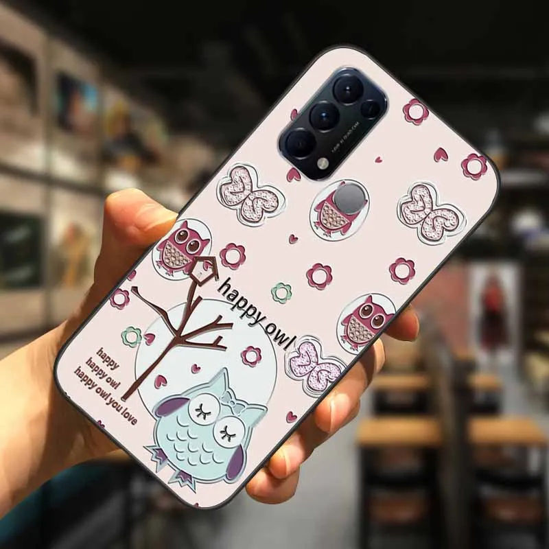 For Oppo Reno5 A Case 3D Blossom Emboss Silicone Phone Cover for OPPO Reno 5A Cases Reno5A 5 A Soft Relief Coque Flower Funda cases for oppo