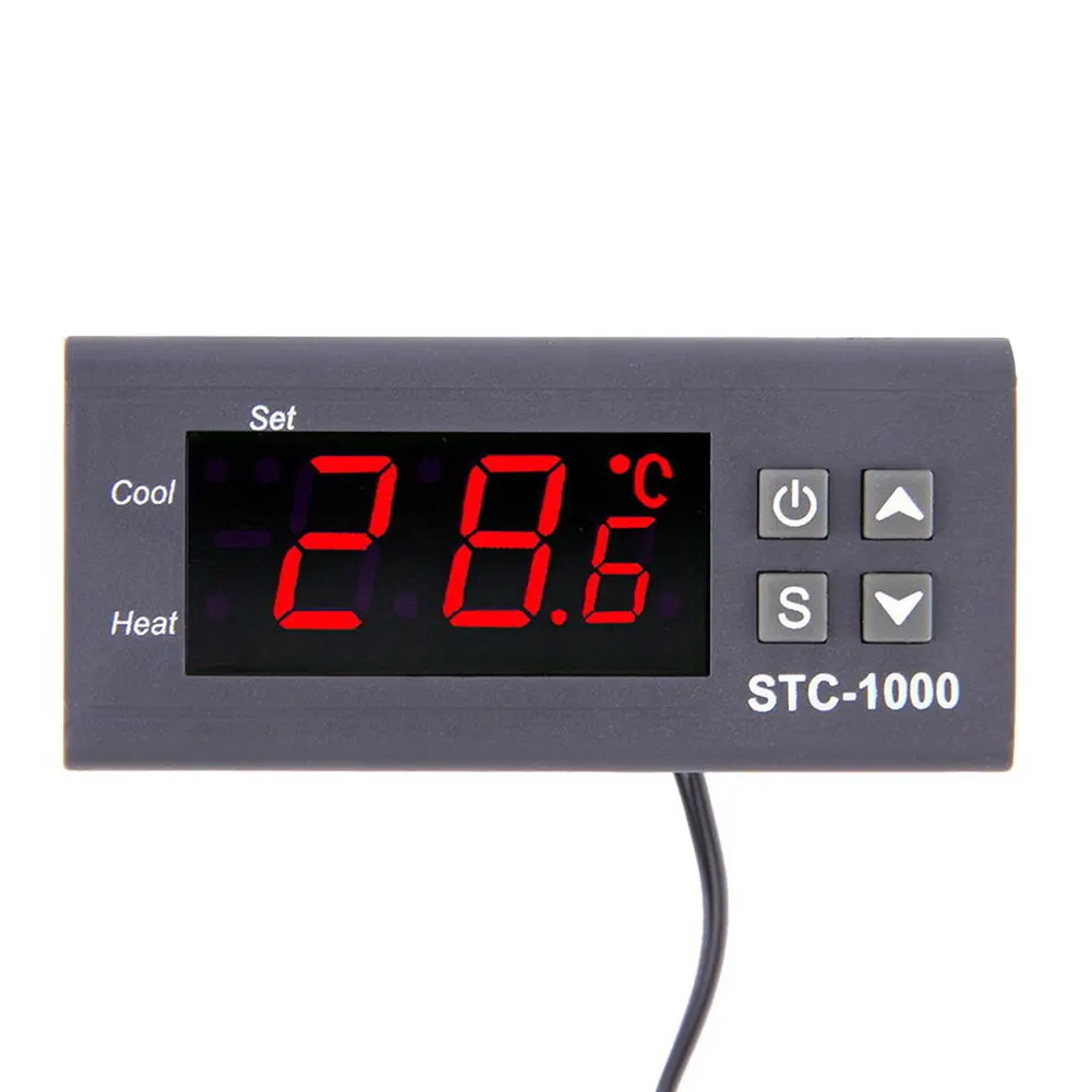 Регулятор температуры 220V W/датчик lcd термостат инкубационный контроль Темп Цифровой STC-1000 релейный дисплей универсальный