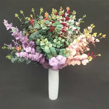 

11Pcs Fake Long Stem Money Leaf 35.43" Length Simulation Autumn Eucalyptus for Wedding Home Decorative Artificial Plant