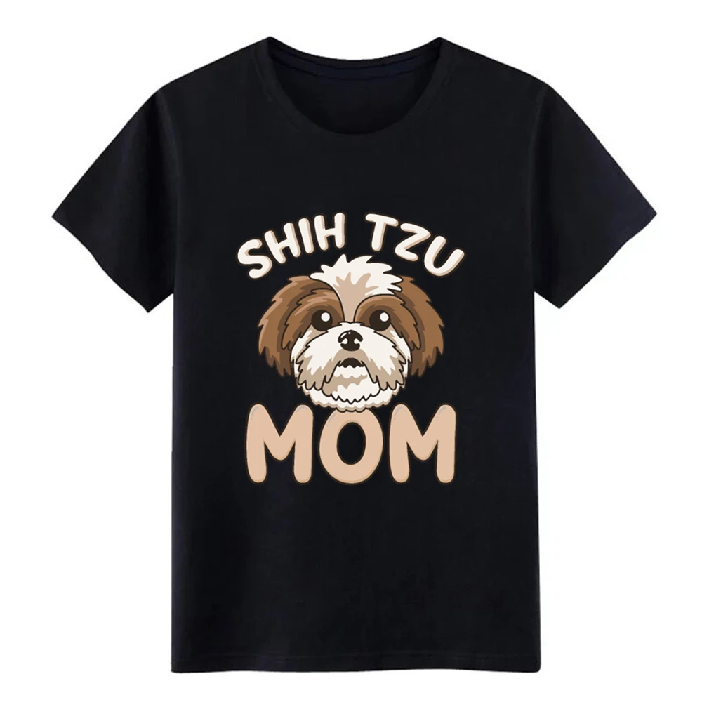 Новинка, Мужская футболка с надписью Shih Tzu для мамы, Милая футболка с собачкой, подарок для мамы, индивидуальная хлопковая футболка, европейский размер, S-3xl, базовая Однотонная футболка