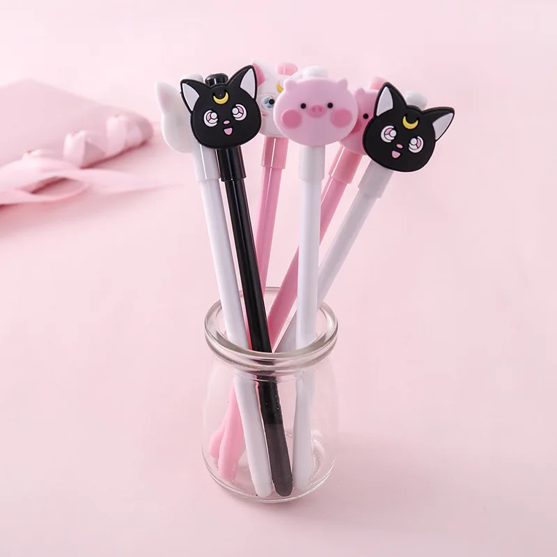 

Creative stationery student cartoon Pretty girl neutral pen lovely ink pen signature pen 0.5mm black refills wholesale