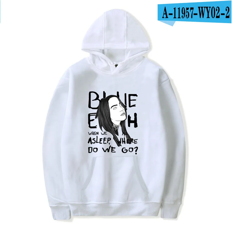 Худи Billie Eilish, забавная Толстовка KPOP, пуловер с капюшоном для женщин и мужчин, худи большого размера, уличная толстовка, одежда в стиле хип-хоп - Цвет: 002