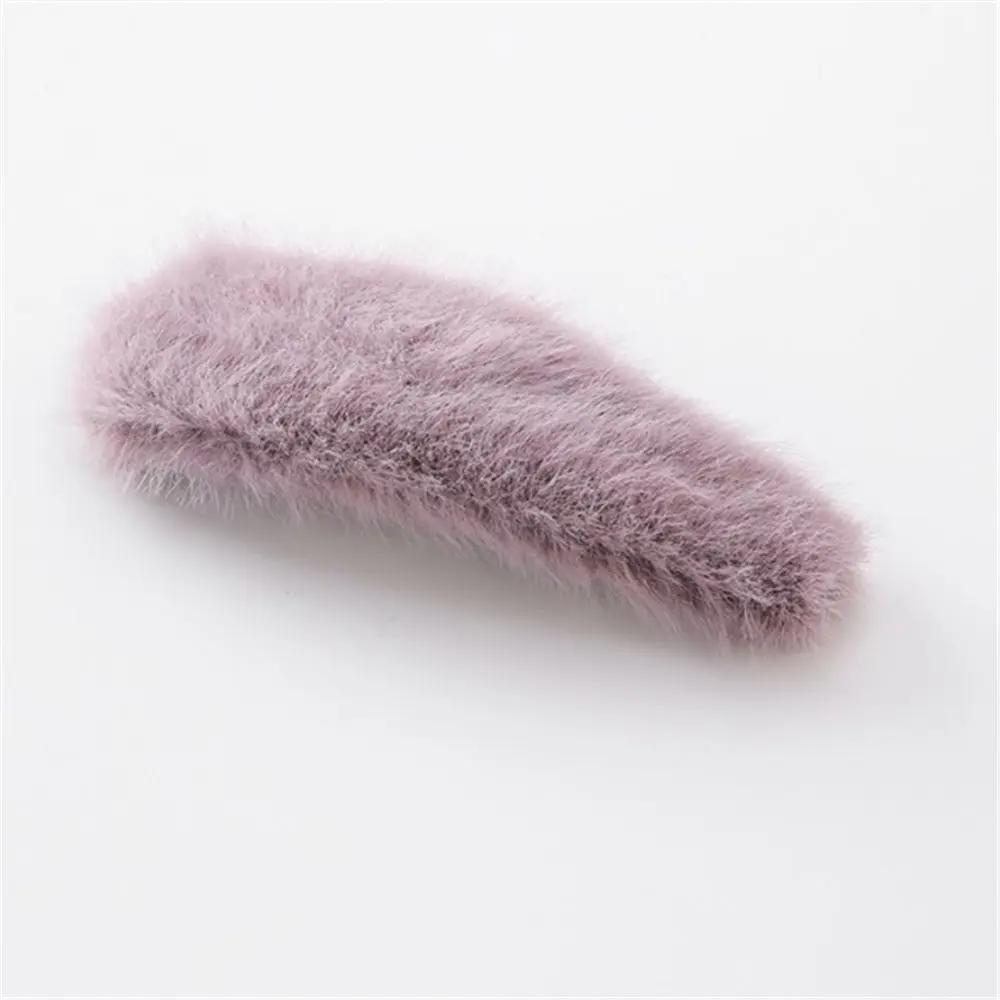 Purple Новинка, 1 шт., Осень-зима, шпильки с плюшевыми шариками, головные уборы для женщин, девушек, милые заколки для волос, заколка, аксессуары - Цвет: Purple
