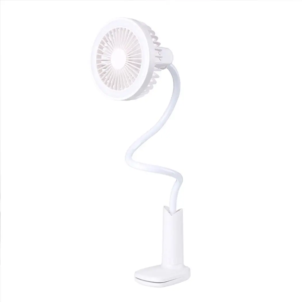 

Protable USB Mini Electric Clip-on Fan Night Light Fan 2-Speed Wind Adjustable