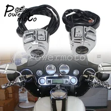 Chrome Old School Handlebar Control Switch Horn Auxiliary Light Brake Clutch On Off Switches 1" Complete Kit For Harley 96-2013