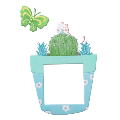 Настенная Наклейка с животными Kawaii, единорог, фламинго, кактус, 3D Настенный силиконовый выключатель, светящийся светильник, переключатель, Настенная Наклейка - Цвет: F