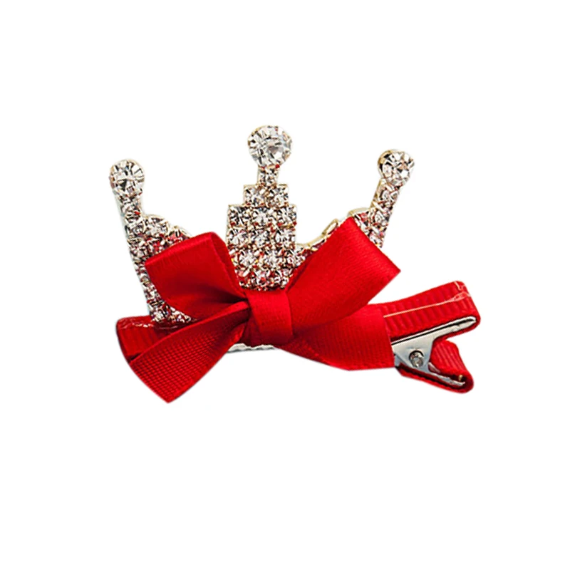 Red Crown B Заколка для волос для маленьких девочек, милая корона, кроличьи ушки, бант, дизайн, высокое качество, аксессуары для волос принцессы, заколка для волос - Цвет: Red Crown B