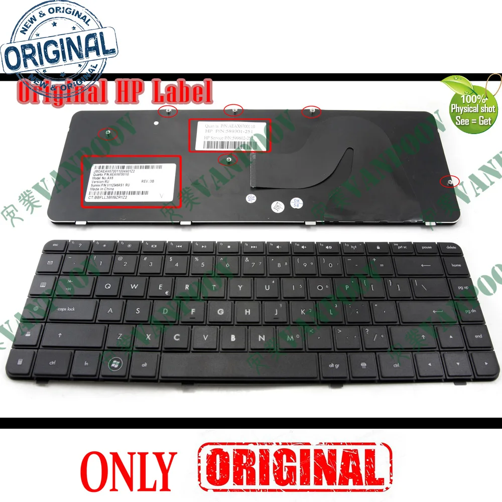 100% оригинальная новая клавиатура для ноутбука HP Compaq Presario CQ56 CQ62 100 200 Pavilion G56 G62 Black