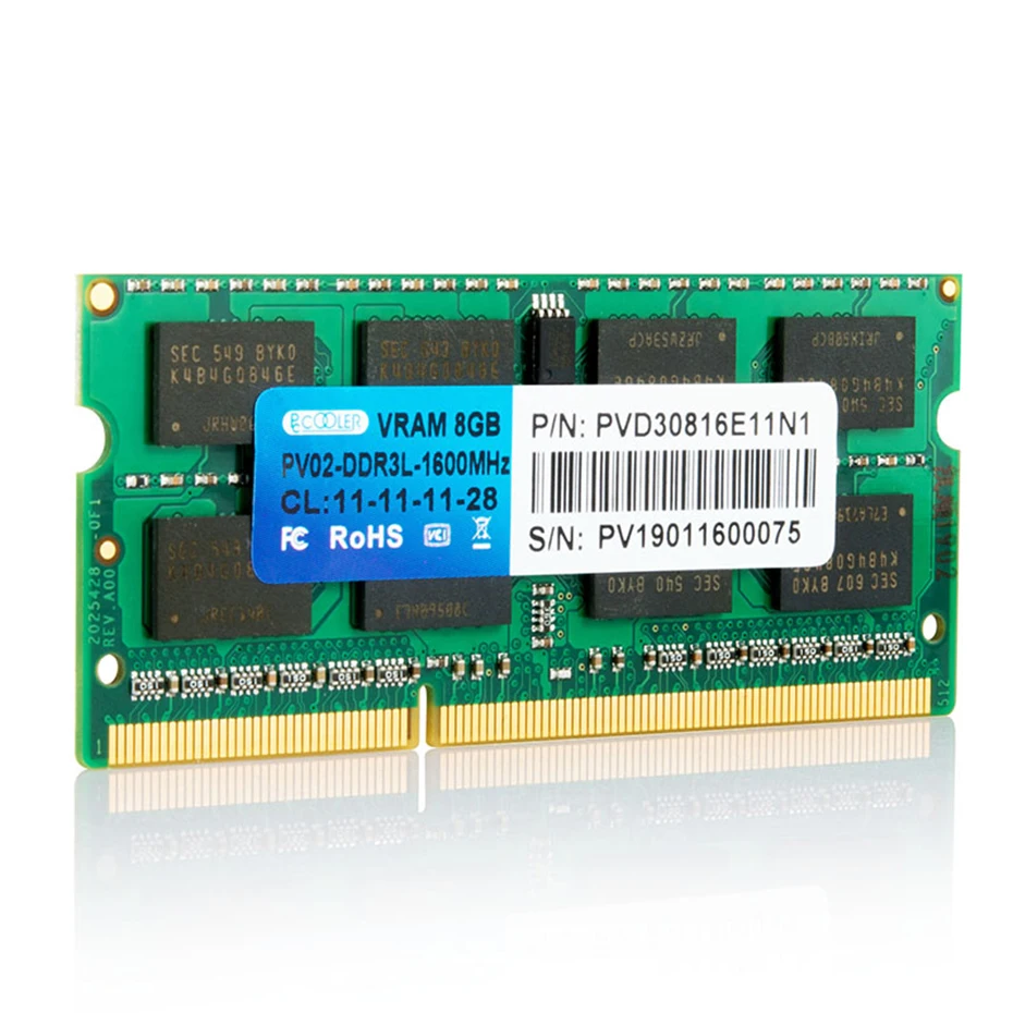 Pccooler DDR3 DDR3L лэптоп ноутбук память Оперативная память 4 ГБ 8 ГБ 1600 МГц 1,35 V PC3L 12800S памяти