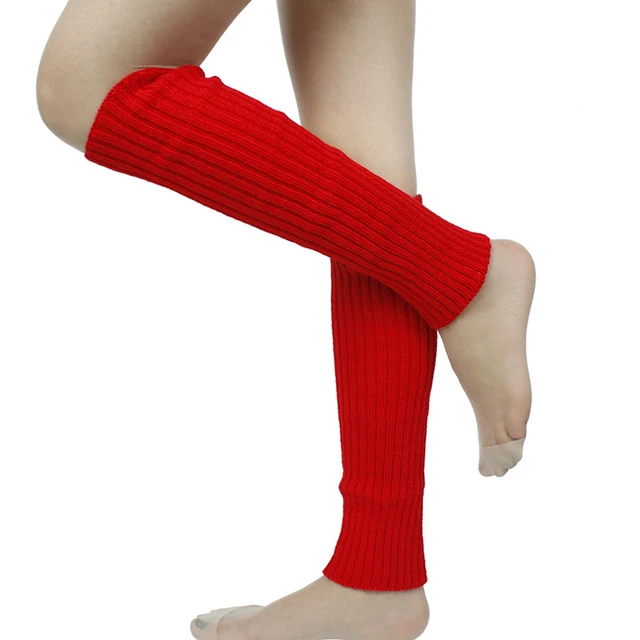 New Japanese Lolita Sweet Girl Leg Warmer Knit Socks Wool Ball Knitted Foot Cover Cosplay Women Autumn Winter  Heap Heap Socks ZY-JT-Red