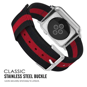

Nylon Strap Replaceme for Apple Watch 44mm 40mm iWatch Series 6 5 4 Woven Fabric Adjustable Watchband Wrist Bands 38 mm 42mm 3