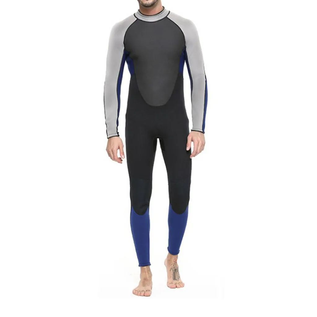 Mens 3mm Neoprene Surf Suit Back Zip Full Wetsuit Sports Skins Suit Wetsuits for Kayaking Snorkeling Scuba Diving 