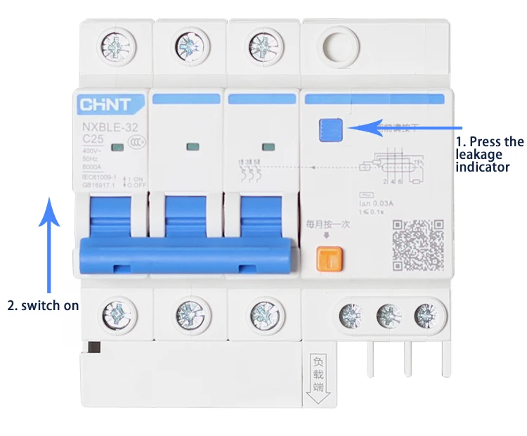 CHINT AC230/400 V NXBLE-32 2P выключатель с остаточным током C 6 10 16 20 25 32A Тип C защита от утечки