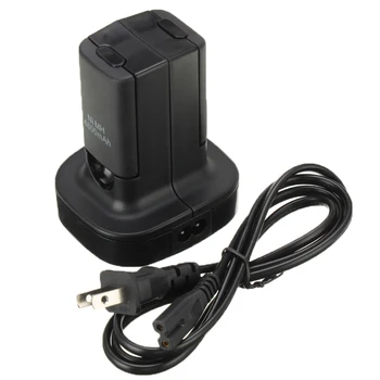 

Wireless Dual Charger Dock Station Led Charging Light For Xbox 360 Controller With 2Pcs 4800Mah Rechargeable Battery EU US Plug