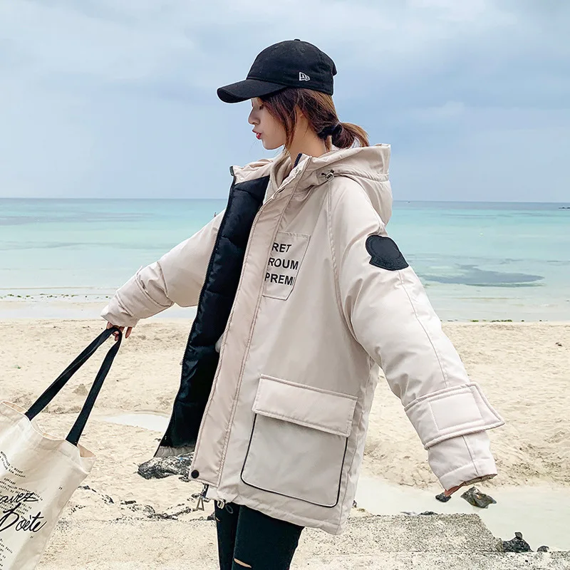 

Cotton Coat Women's Short 2019 Winter New Style Korean-style Hooded INS down Coat Loose-Fit Cotton-padded Clothes Students Cotto