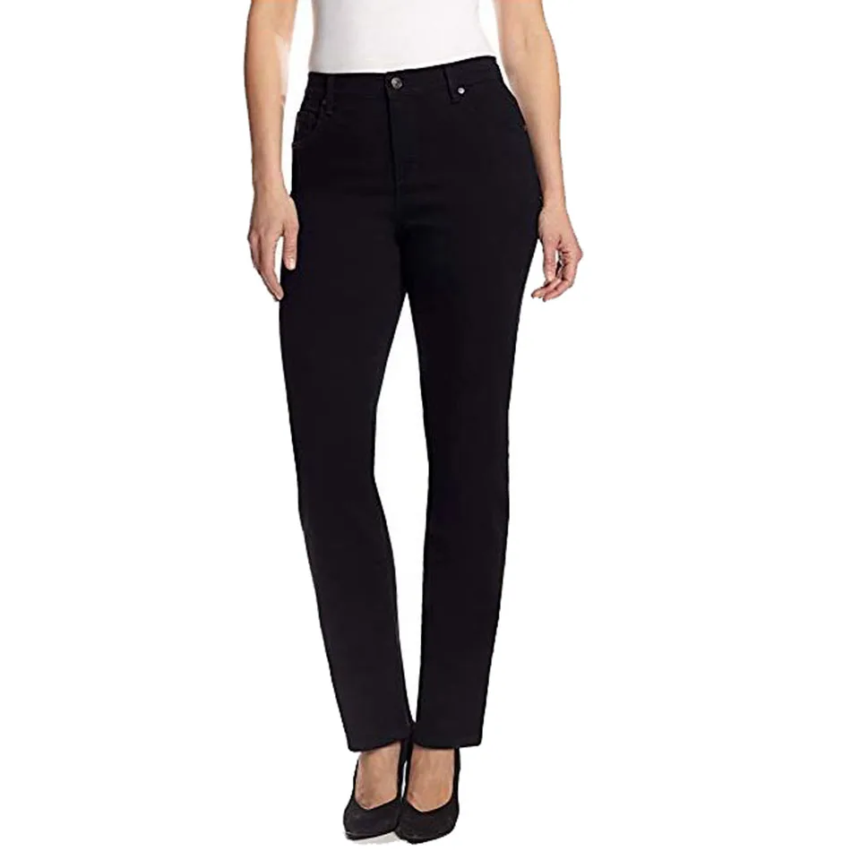 Женские Классические модельные джинсы со средней посадкой, синие Черные джинсы с пятью карманами размера плюс - Цвет: Черный