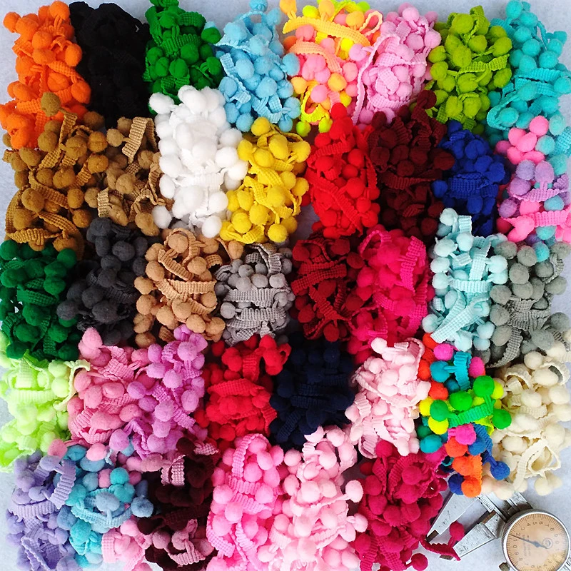 Pom Pom Trim Ball Fringe Ribbon Sewing Lace Kintted Fabric DIY Craft Accessories 2/5/10 Yards pom poms craft supplies craft supplies