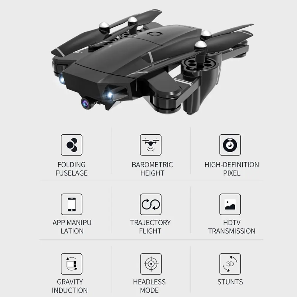 RC Drone With 0.3MP/5MP 1080P Wide Angle WIFI FPV HD Camera Real-time Aerial Remote Control Aircraft Helicopter Model Toy
